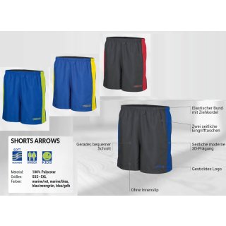 Shorts ARROWS blau/gelb 5XS-5XL