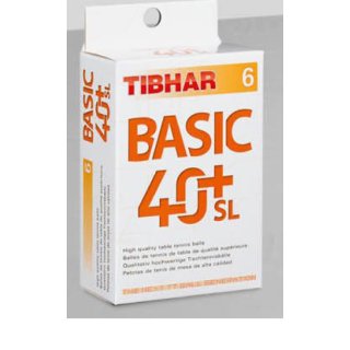 TT-Bälle TIBHAR BASIC 40+ SL, weiß, 6er